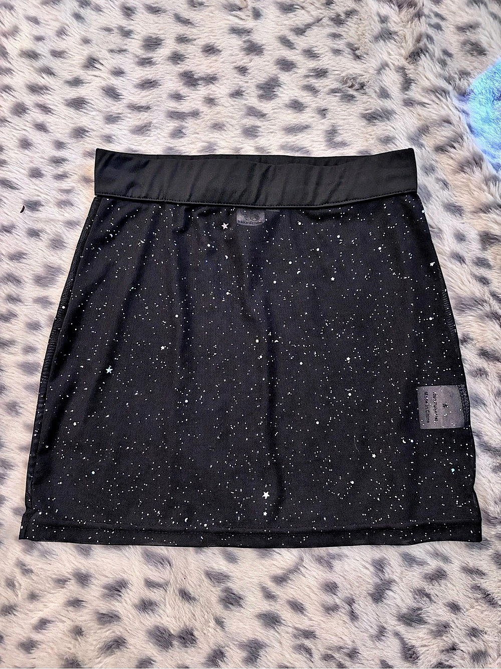 Iheartraves Black Sequin Mini Skirt Like New size small